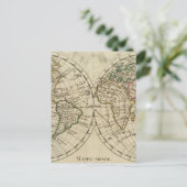 Doppelte Hemisphäre-Karte Postkarte (Stehend Vorderseite)