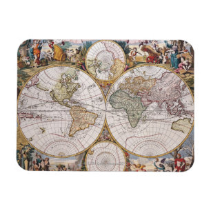 Doppelte Hemisphäre-polare Karte Magnet