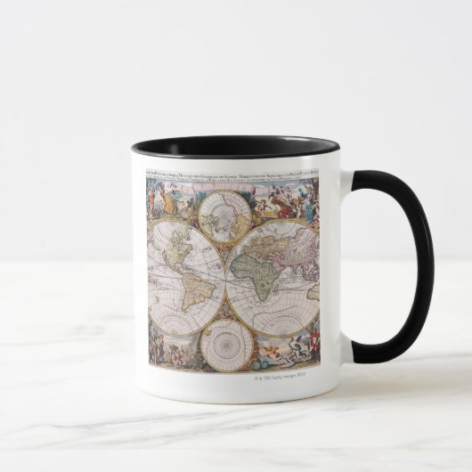 Doppelte Hemisphäre-polare Karte Tasse (Rechts)