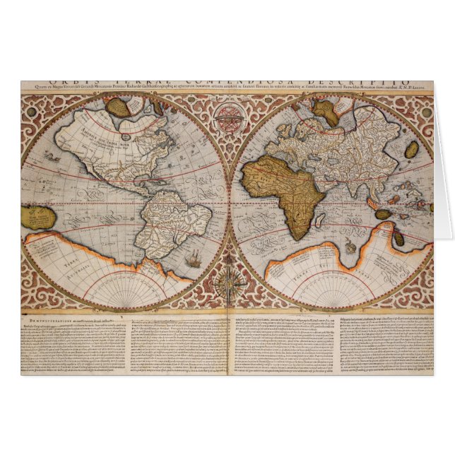 Doppelte Hemisphäre-Weltkarte, 1587 (Vorderseite (Horizontal))