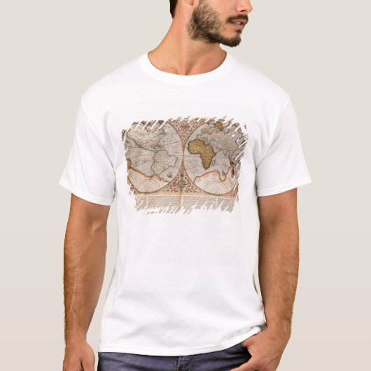 Doppelte Hemisphäre-Weltkarte, 1587 T-Shirt (Vorderseite)