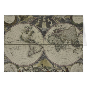 Doppelte Hemisphäre-Weltkarte 1672