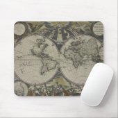 Doppelte Hemisphäre-Weltkarte | 1672 Mousepad (Mit Mouse)