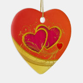 Doppelte Herzen Keramikornament (Rechts)