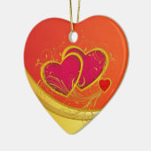 Doppelte Herzen Keramikornament (Links)