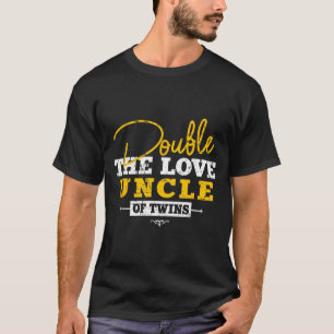 Doppelte Liebe Onkel von Zwillingen Vintage-Herz T-Shirt