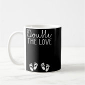 Doppelte Liebe Valentinstag Zwillings Schwangersch Kaffeetasse (Links)
