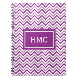 Doppelte Lila Zickzack Monogramm Notizblock