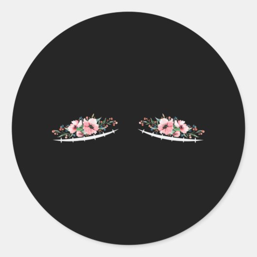 Doppelte Mastektomie Narben mit Blume Brustkrebs Runder Aufkleber (Vorderseite)