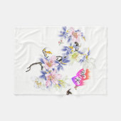 Doppelte Monogramm Flammenhefte mit Blume Fleecedecke (Vorderseite (Horizontal))