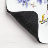Doppelte Monogramm Flammenhefte mit Blume Mousepad (Ecke)