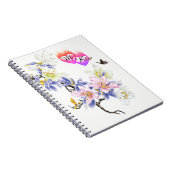 Doppelte Monogramm Flammenhefte mit Blume Notizblock (Rechte Seite)