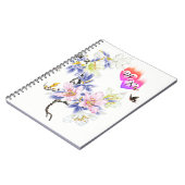 Doppelte Monogramm Flammenhefte mit Blume Notizblock (Linke Seite)