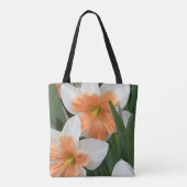 Doppelte Narzissen Pfirsich Orange & Weiß  Tasche (Rückseite)