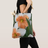 Doppelte Narzissen Pfirsich Orange & Weiß  Tasche (Von Nahem)