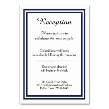 Doppelte Navy-Trimm-Empfang-Einsteckkarte