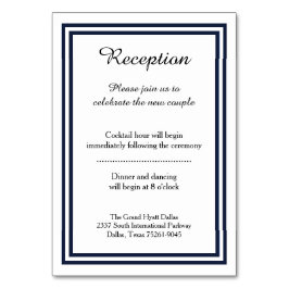 Doppelte Navy-Trimm-Empfang-Einsteckkarte Tischnummer