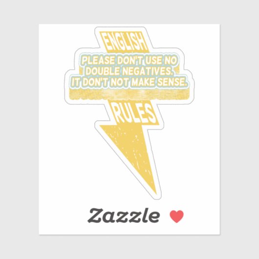Doppelte negative Englischkenntnisse Aufkleber (Blatt)