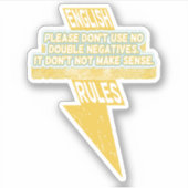 Doppelte negative Englischkenntnisse Aufkleber (Vorderseite)