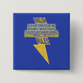 Doppelte negative Englischkenntnisse Button (Vorderseite)