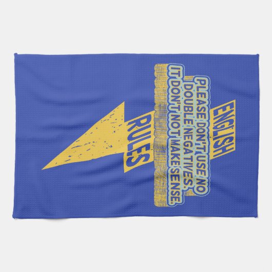 Doppelte negative Englischkenntnisse Geschirrtuch (Horizontal)