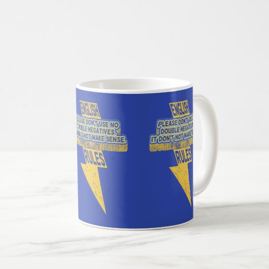 Doppelte negative Englischkenntnisse Kaffeetasse (VorderseiteRechts)