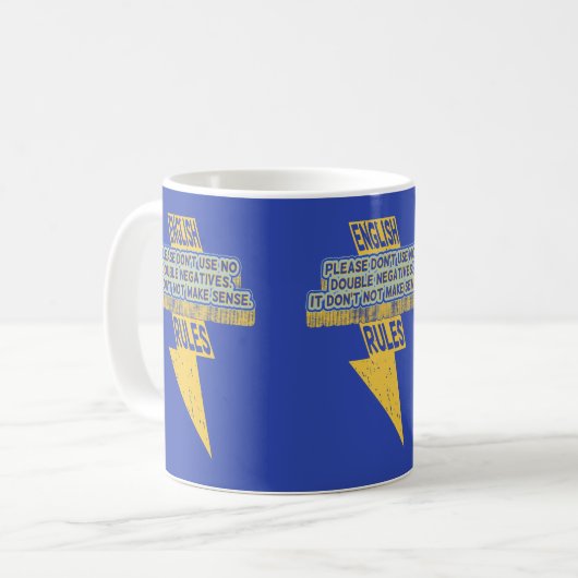 Doppelte negative Englischkenntnisse Kaffeetasse (Vorderseite Links)
