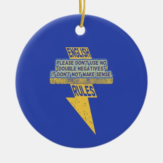 Doppelte negative Englischkenntnisse Keramik Ornament (Vorne)