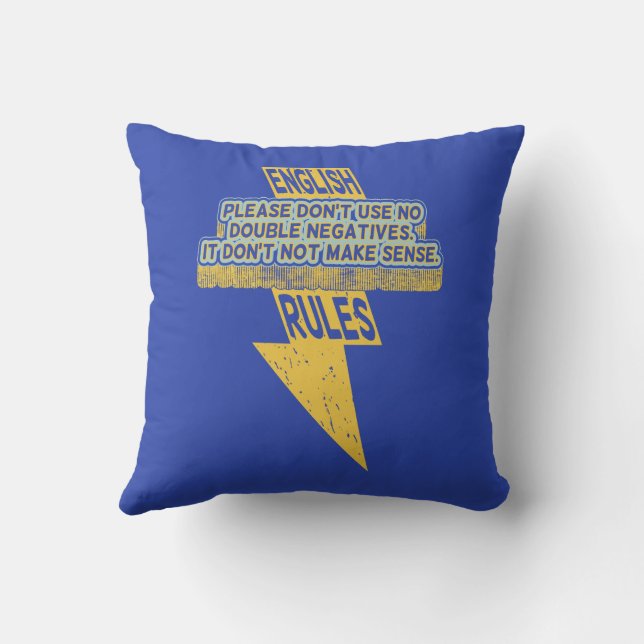 Doppelte negative Englischkenntnisse Kissen (Rückseite)
