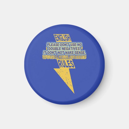 Doppelte negative Englischkenntnisse Magnet (Vorne)
