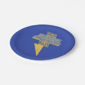 Doppelte negative Englischkenntnisse Pappteller (Schrägansicht)