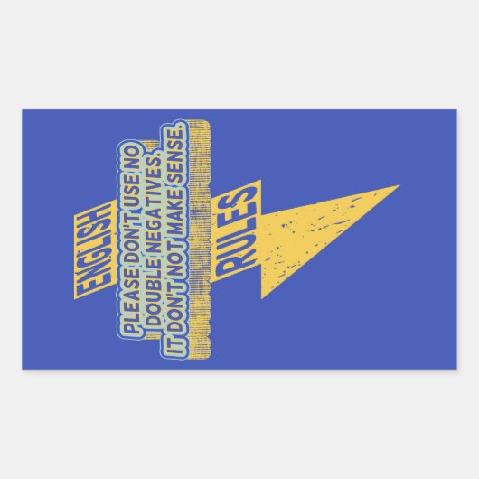 Doppelte negative Englischkenntnisse Rechteckiger Aufkleber (Vorderseite)