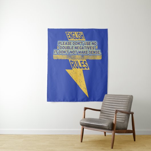 Doppelte negative Englischkenntnisse Wandteppich (Beispiel)