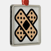 Doppelte Pflaster Silbernes Ornament (Rechts)