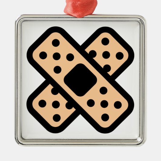 Doppelte Pflaster Silbernes Ornament (Vorne)