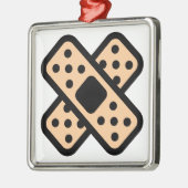 Doppelte Pflaster Silbernes Ornament (Links)