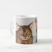 doppelte Problemkatzen Kaffeetasse (Vorderseite Links)