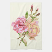 Doppelte Rose Elfenbeinküche Handtuch 16" x 24" (Vertikal)