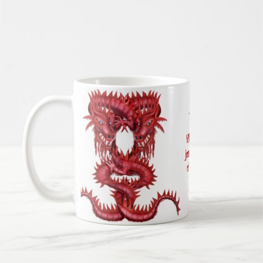 Doppelte rote Drache-Tasse Kaffeetasse (Links)