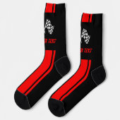 Doppelte rote Streifen-Racing-Flags Socken (Linkes Detail)