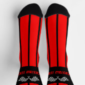 Doppelte rote Streifen-Racing-Flags Socken (Oben)