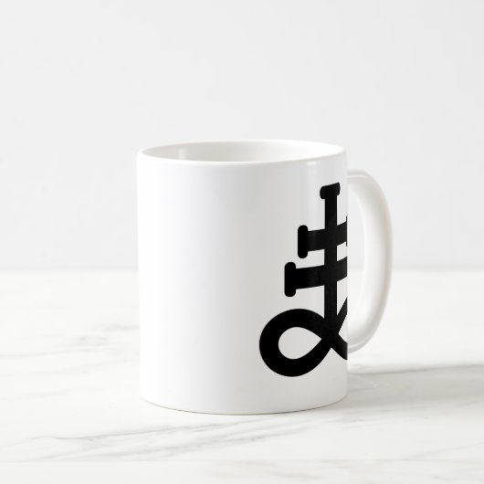 Doppelte schwarze Brimstone-Symbol-Tasse Kaffeetasse (VorderseiteRechts)