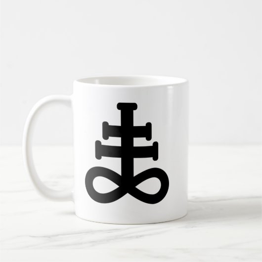 Doppelte schwarze Brimstone-Symbol-Tasse Kaffeetasse (Links)