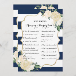 Doppelte SeitenBabyparty-Spiele - Rat |, wer weiß Einladung