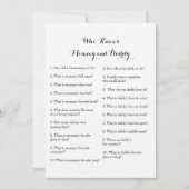 Doppelte SeitenBabyparty-Spiele - Rat |, wer weiß Einladung (Vorderseite)