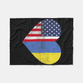 Doppelte Staatsbürgerschaft USA Ukraine Herz Ameri Fleecedecke (Vorderseite (Horizontal))