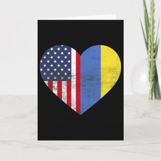Doppelte Staatsbürgerschaft USA Ukraine Herz Ameri Karte (Vorderseite)