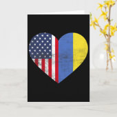 Doppelte Staatsbürgerschaft USA Ukraine Herz Ameri Karte (Gelbe Blume)