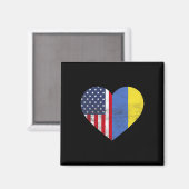 Doppelte Staatsbürgerschaft USA Ukraine Herz Ameri Magnet (Vorderseite/Rückseite)