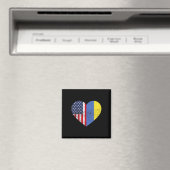 Doppelte Staatsbürgerschaft USA Ukraine Herz Ameri Magnet (In Situ (Geschirrspüler))
